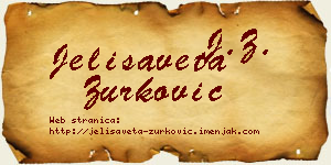 Jelisaveta Zurković vizit kartica